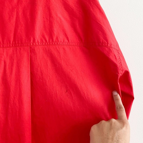Sundry for Evereve Red Saturday Poplin Cotton Oversized Shirt - Picture 8 of 9